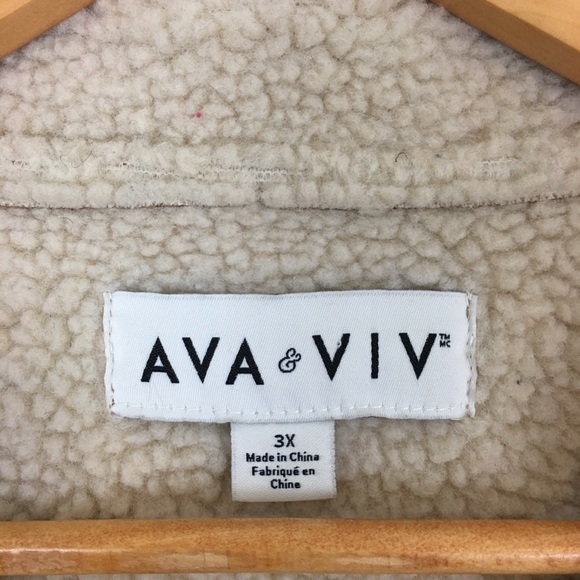 Ava & Viv Faux Shearling Jacket Size 3X - Picture 2 of 7